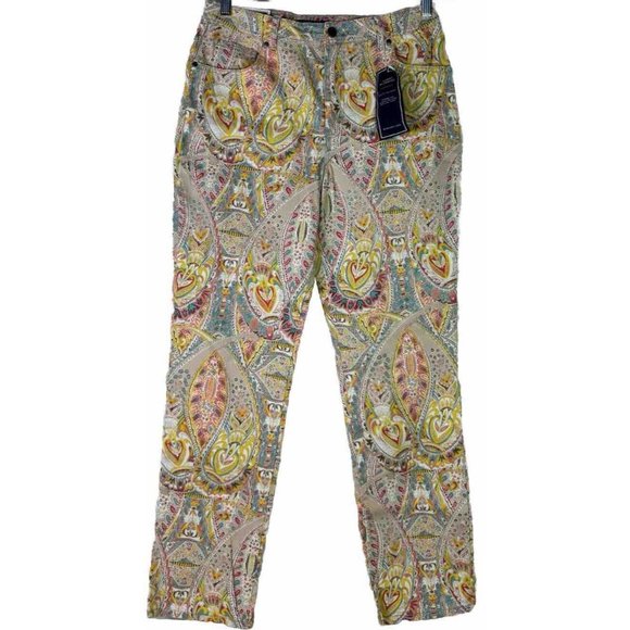 Charter Club Jean Shop Sz 10 (Actual 30x30) Classic Straight Paisley Pants NWT - Picture 2 of 11
